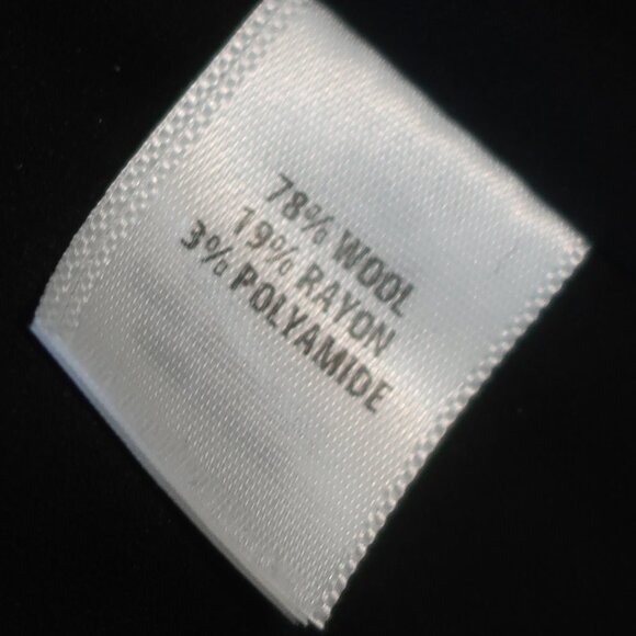 St. John Black Label Black Wool Blend Flounce Hem Grommet Boucle Blazer Jacket 4 - Picture 14 of 14